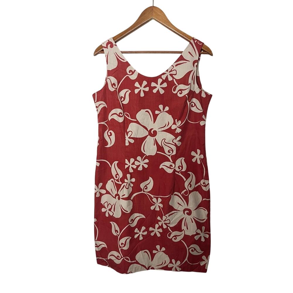 Alfred Shaheen by Reyn Spooner Floral Hawaiian Dress Women’s Sz Medium Red